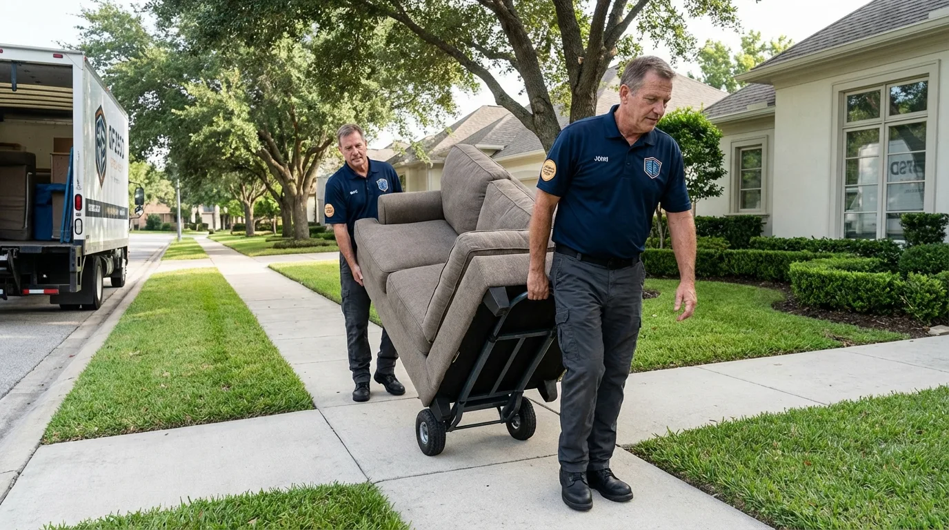 Local residential moving crew loading furniture in Mount Pleasant, UT